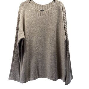 Talbots Womens Sweater Sz XL Beige Gold Metallic Long Sleeve Thick Knit Pullover